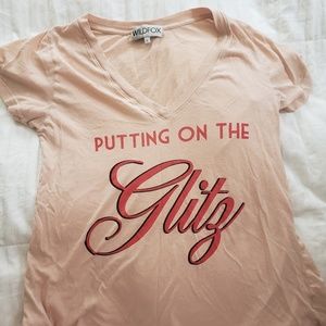 Wildfox "Putting on the Glitz" V-Neck Tee